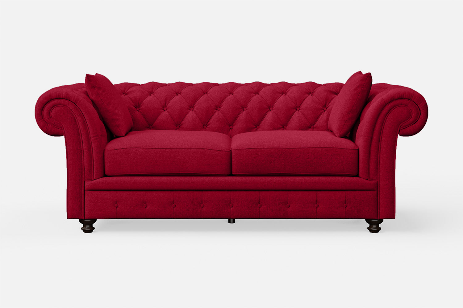 Pesaro 3 Seater Sofa Red Linen Fabric