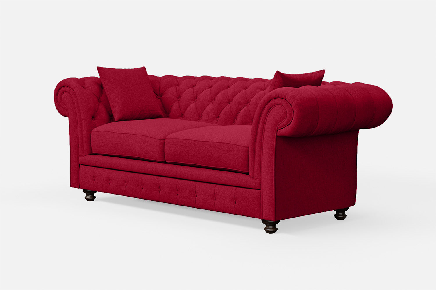 Pesaro 3 Seater Sofa Red Linen Fabric