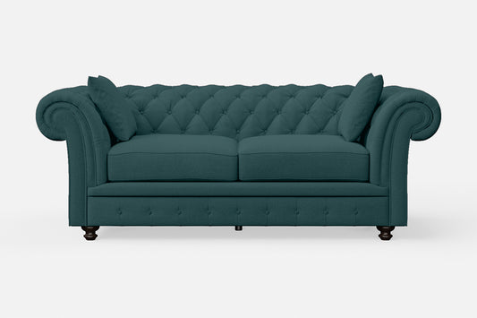 Pesaro 3 Seater Sofa Teal Linen Fabric