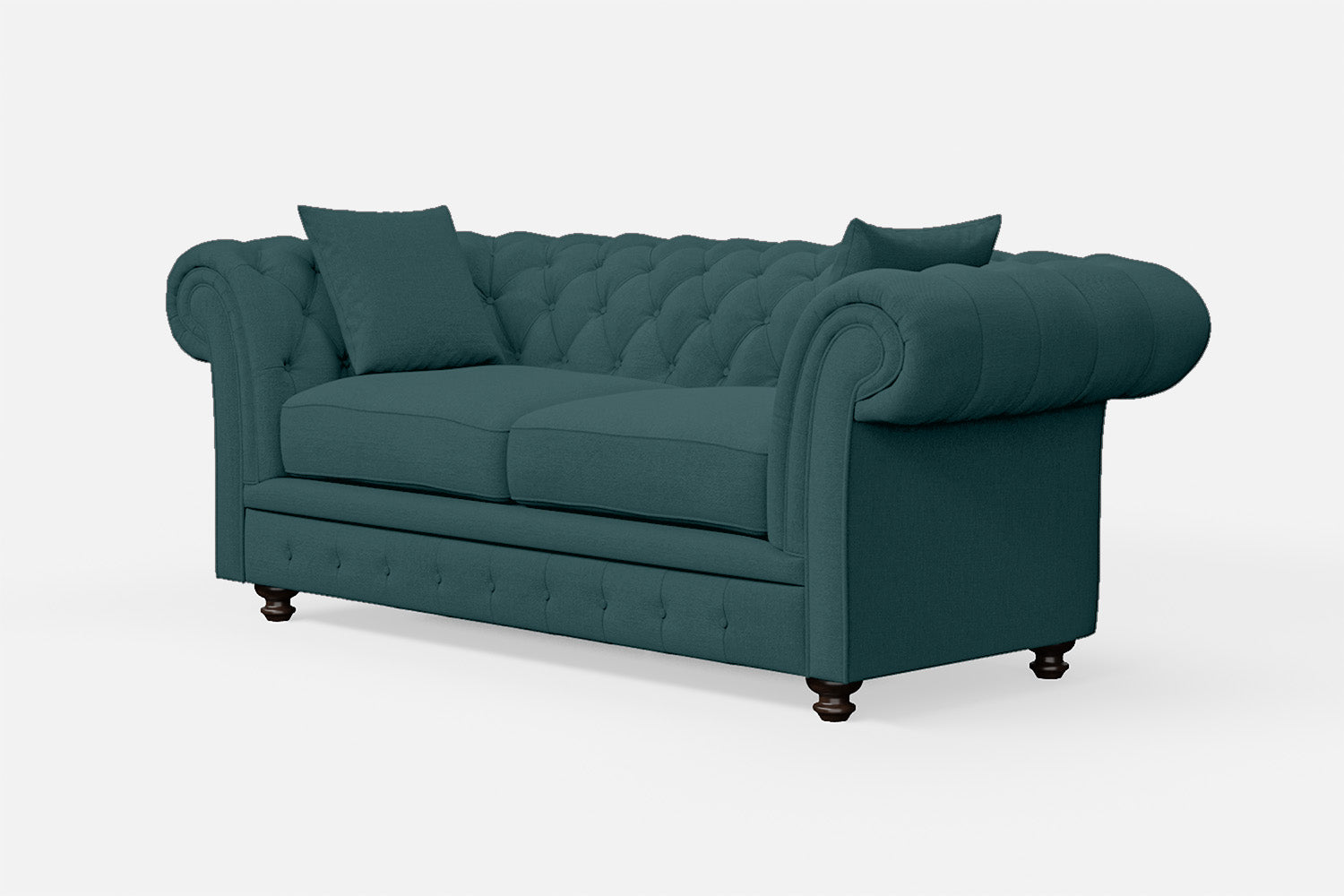 Pesaro 3 Seater Sofa Teal Linen Fabric