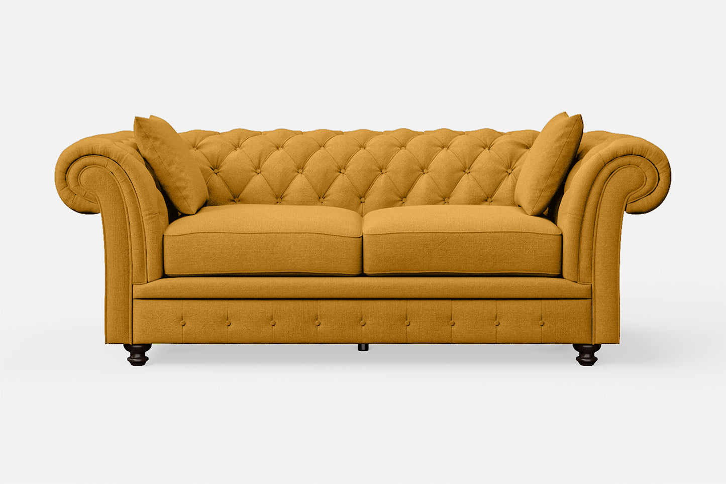 Pesaro 3 Seater Sofa Yellow Linen Fabric