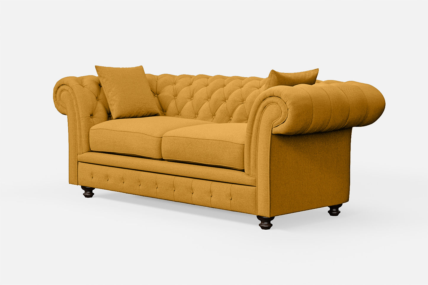 Pesaro 3 Seater Sofa Yellow Linen Fabric