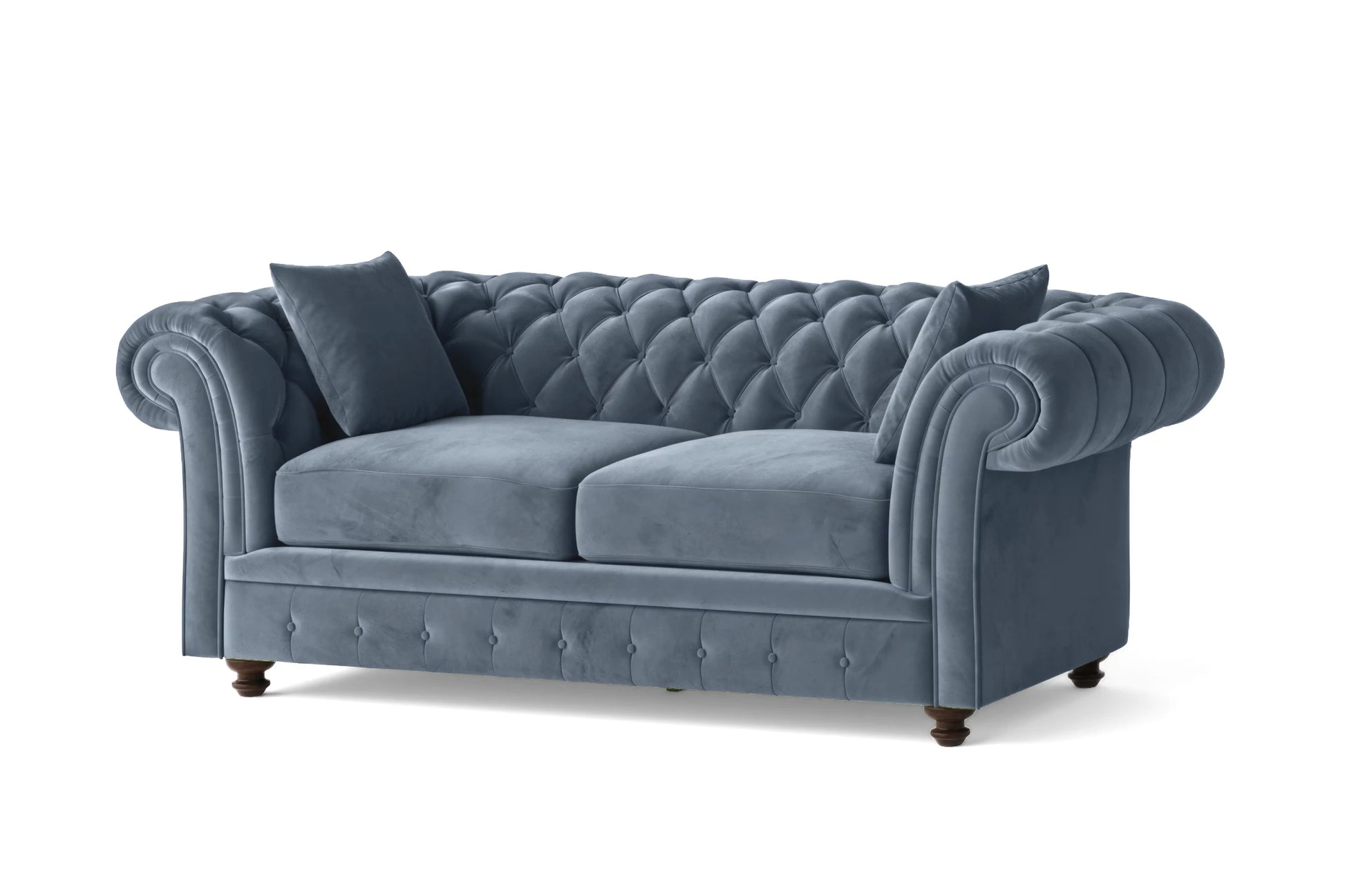 Pesaro 3 Seater Sofa Baby Blue Velvet