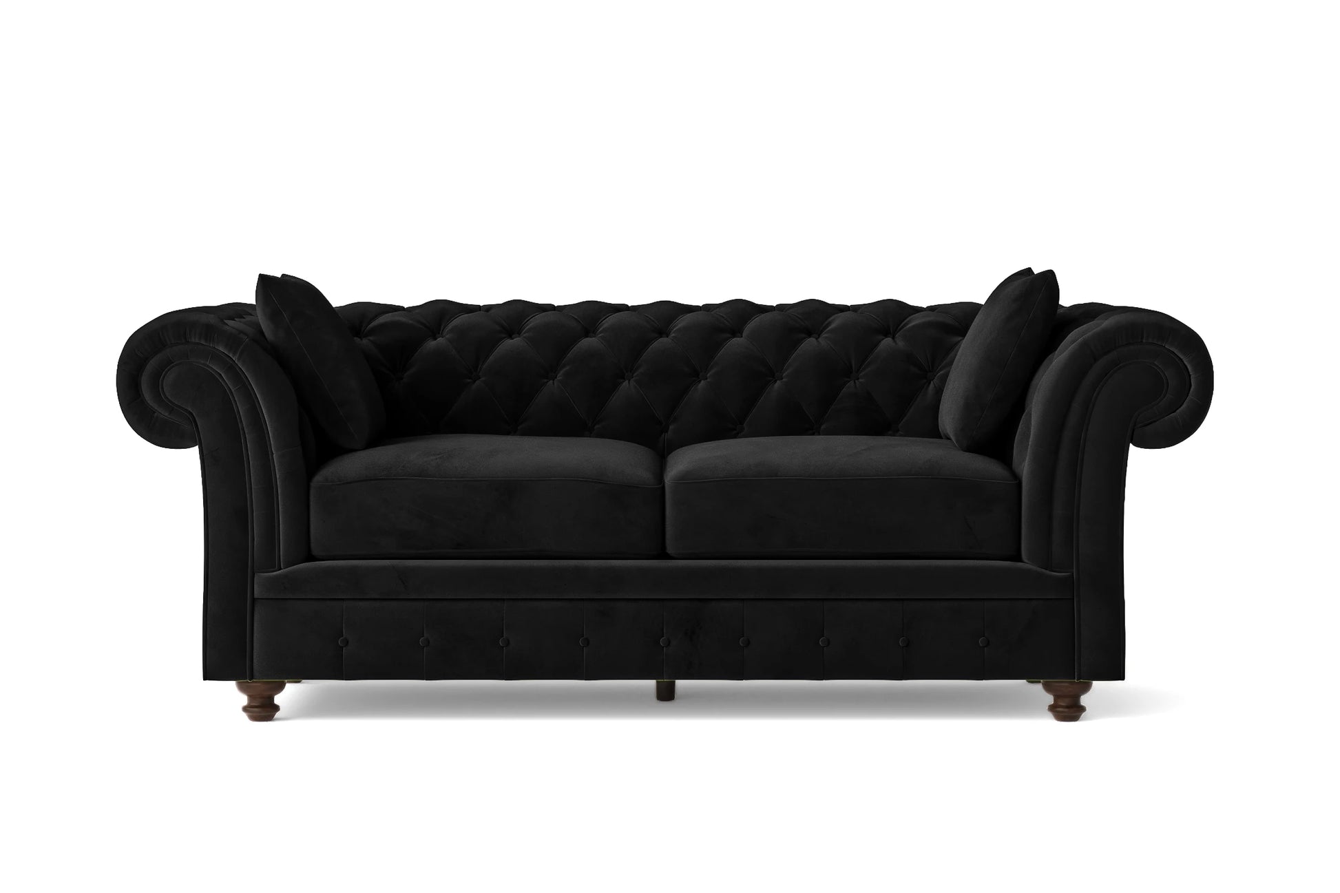 Pesaro 3 Seater Sofa Black Velvet