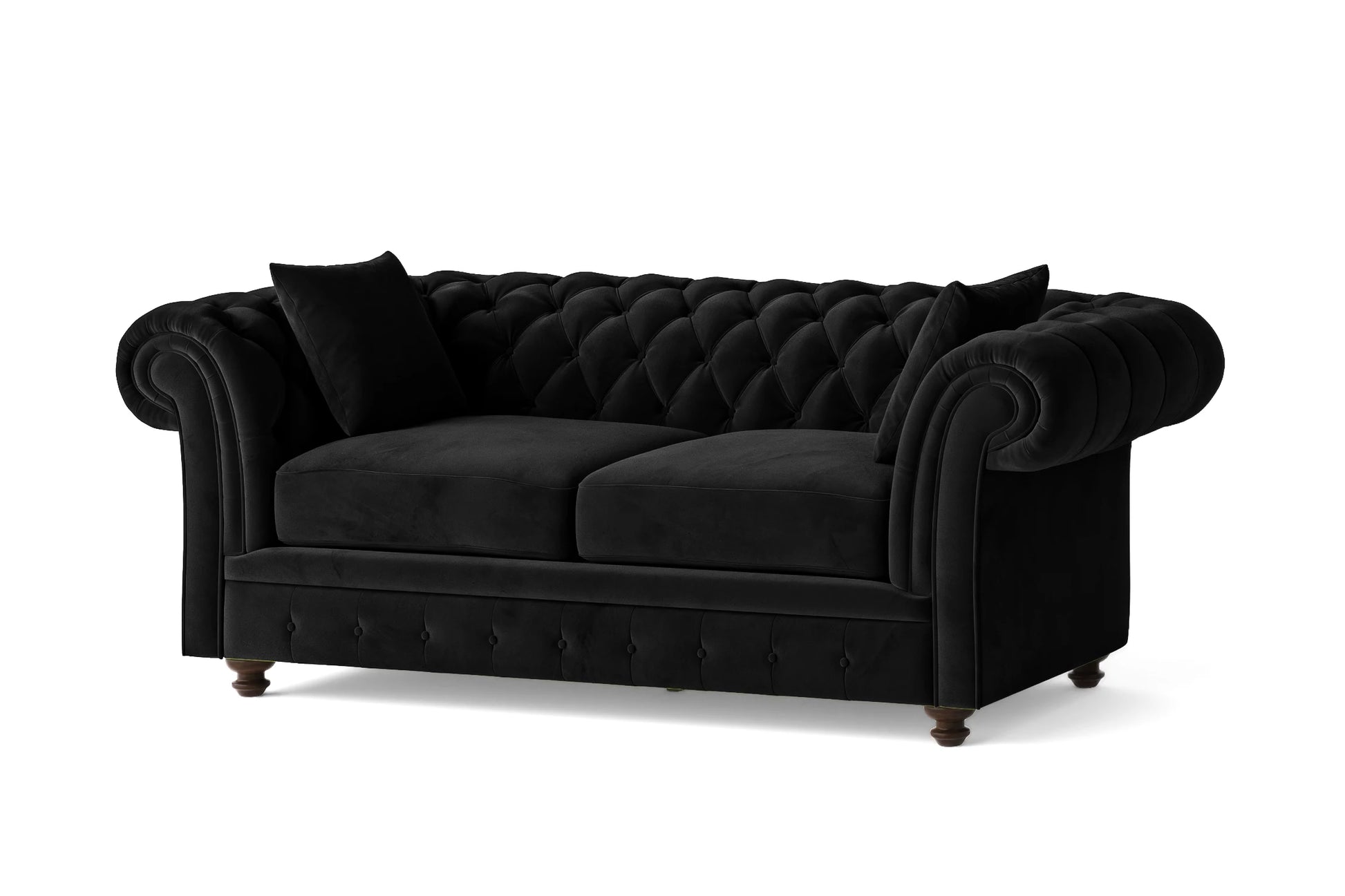 Pesaro 3 Seater Sofa Black Velvet