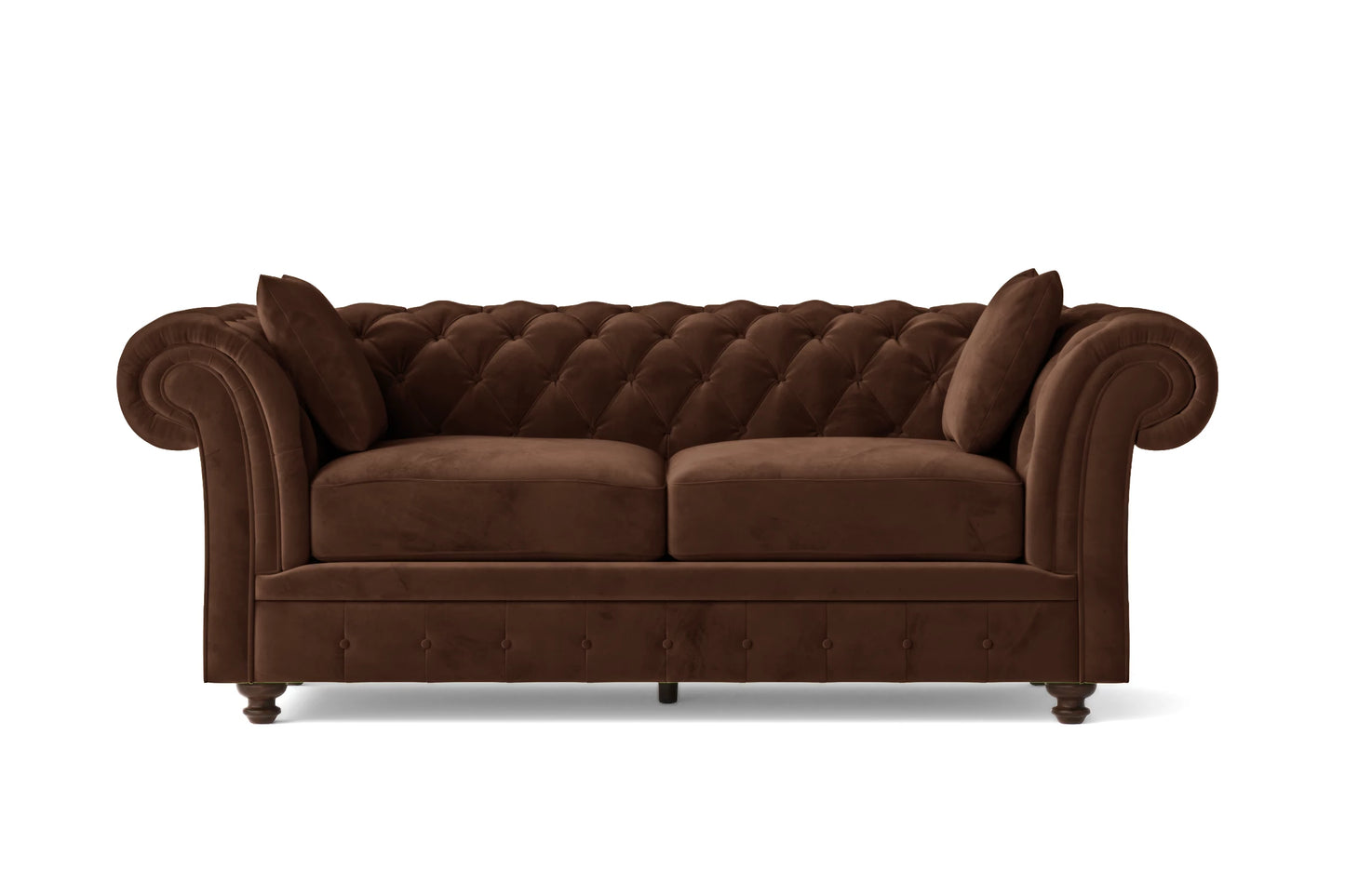 Pesaro 3 Seater Sofa Coffee Brown Velvet