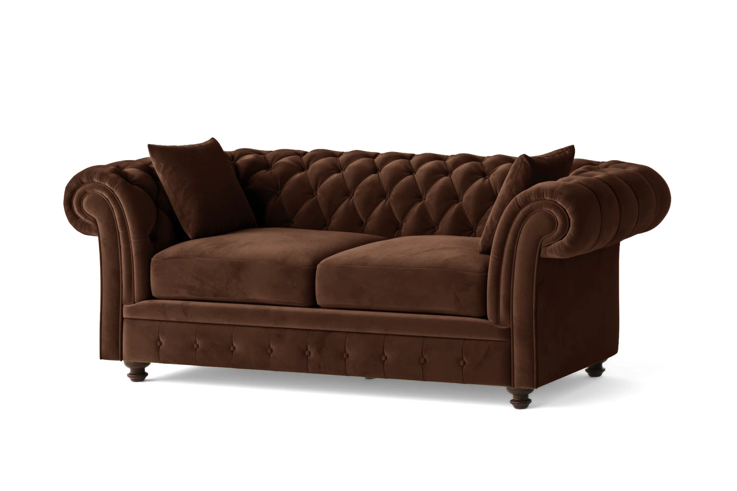 Pesaro 3 Seater Sofa Coffee Brown Velvet