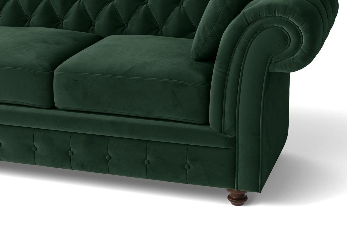 Pesaro 3 Seater Sofa Green Velvet