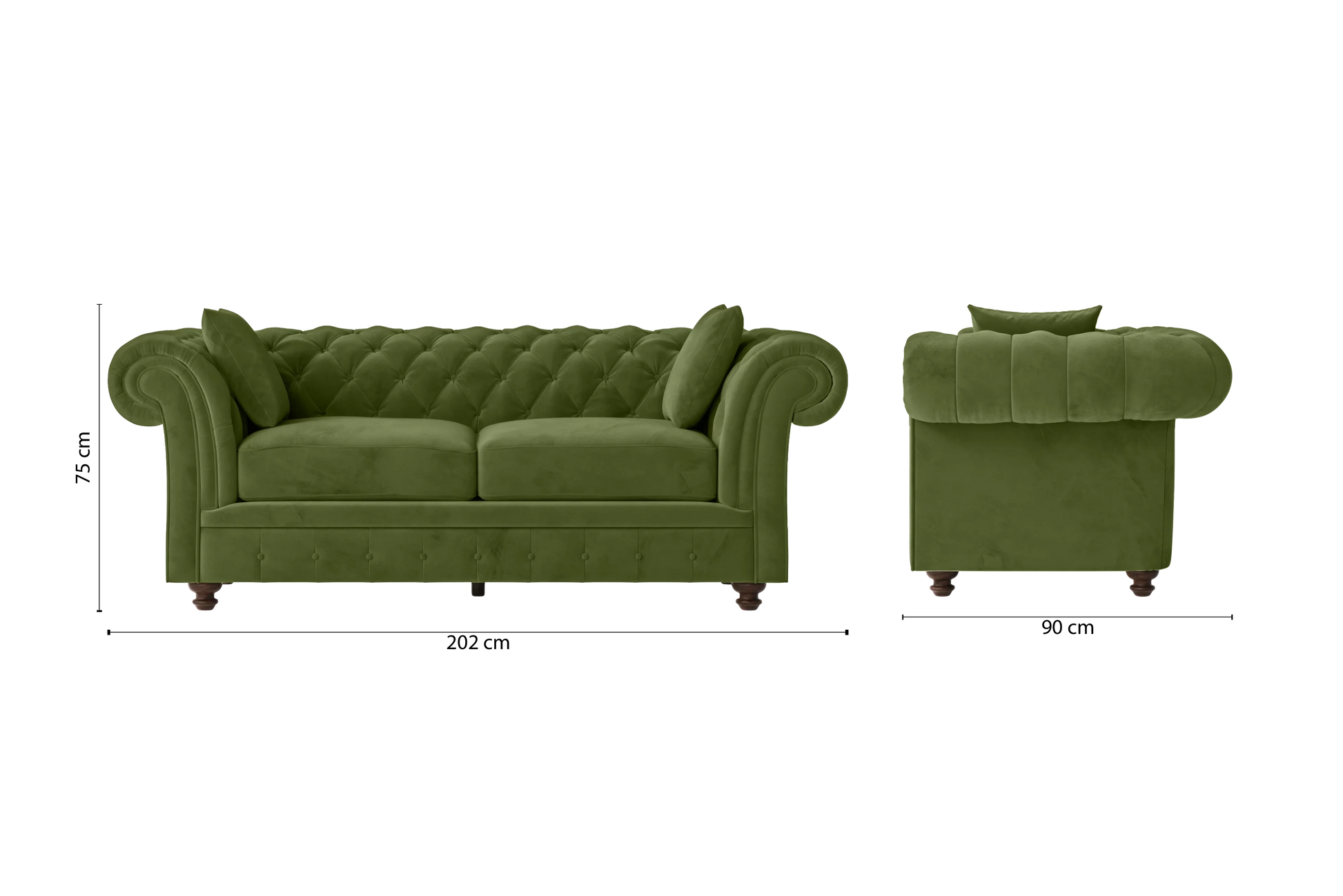 Pesaro 3 Seater Sofa Lime Velvet