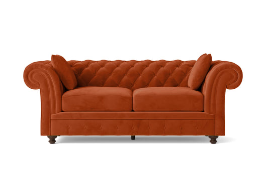 Pesaro 3 Seater Sofa Orange Velvet