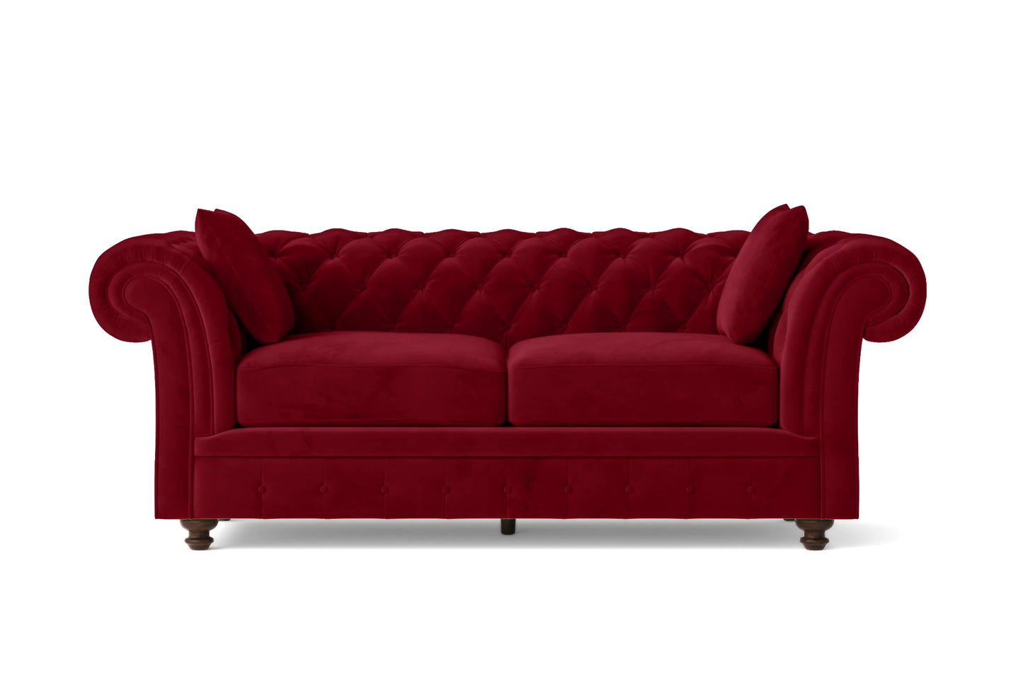 Pesaro 3 Seater Sofa Red Velvet