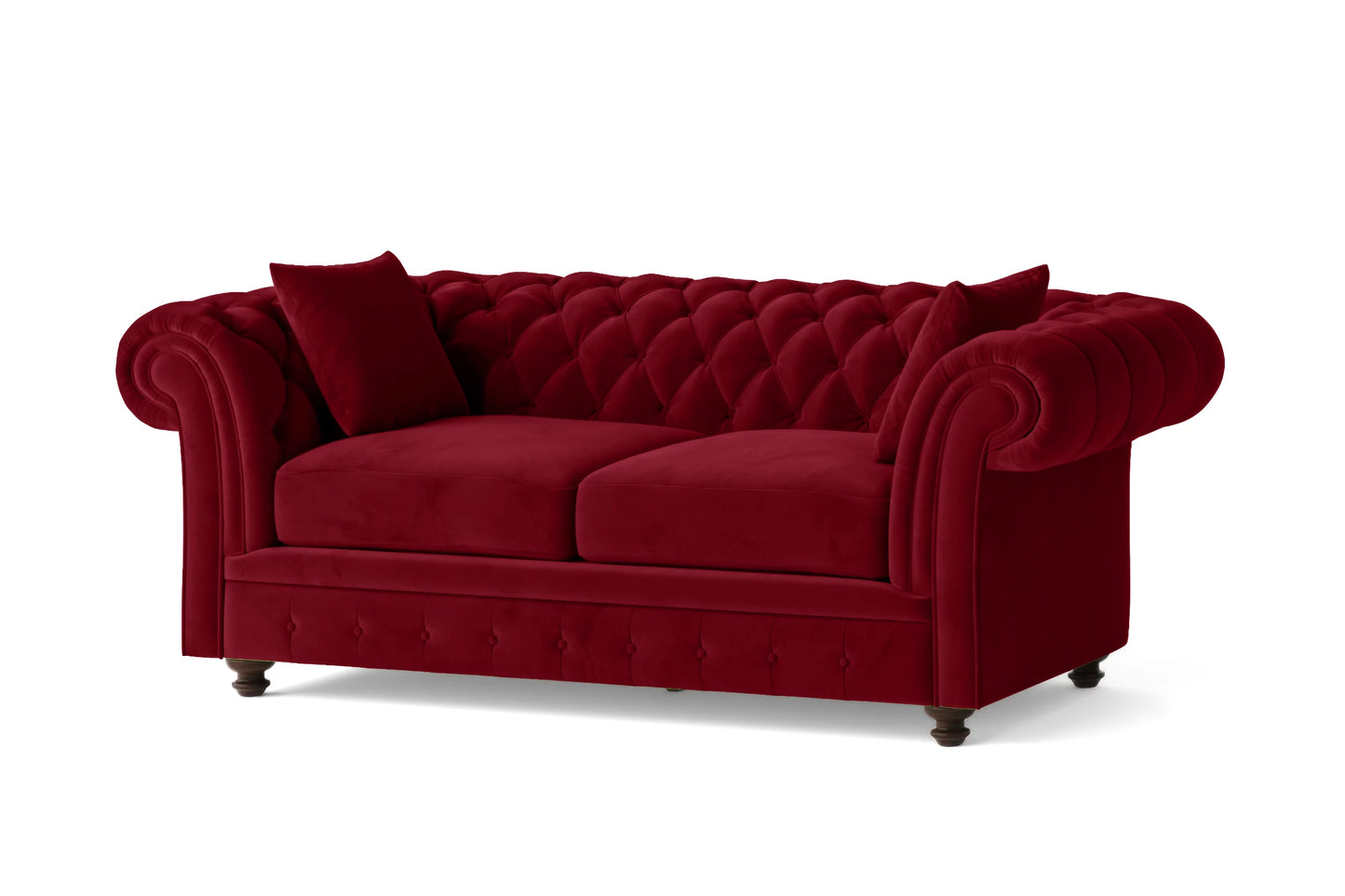 Pesaro 3 Seater Sofa Red Velvet