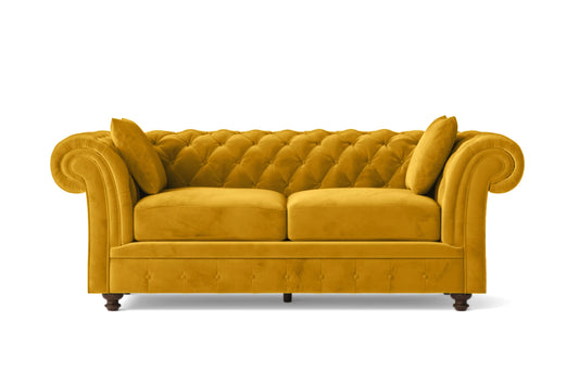 Pesaro 3 Seater Sofa Yellow Velvet