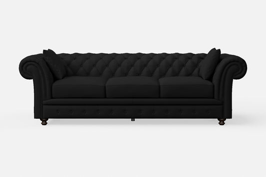 Pesaro 4 Seater Sofa Black Leather