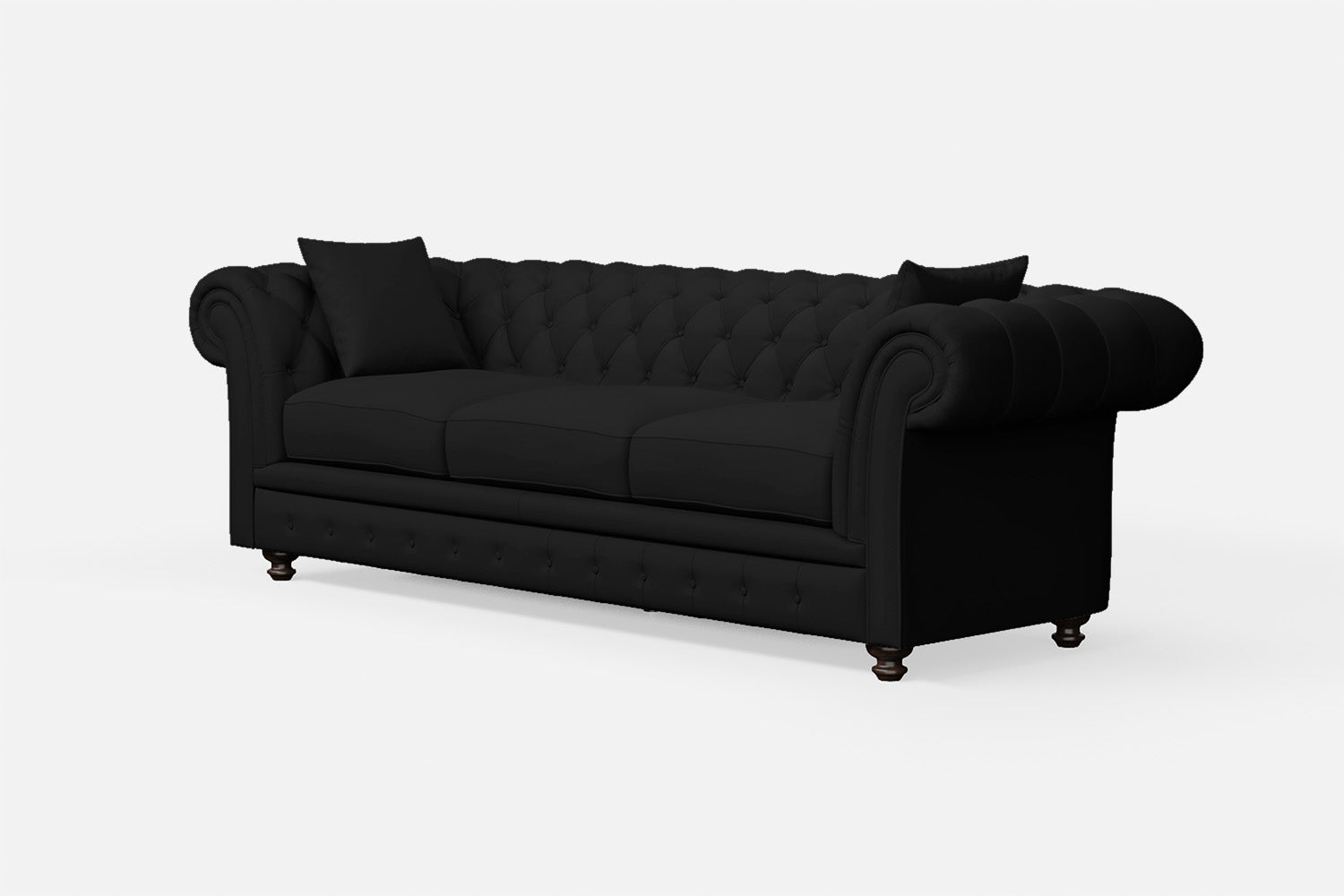 Pesaro 4 Seater Sofa Black Leather