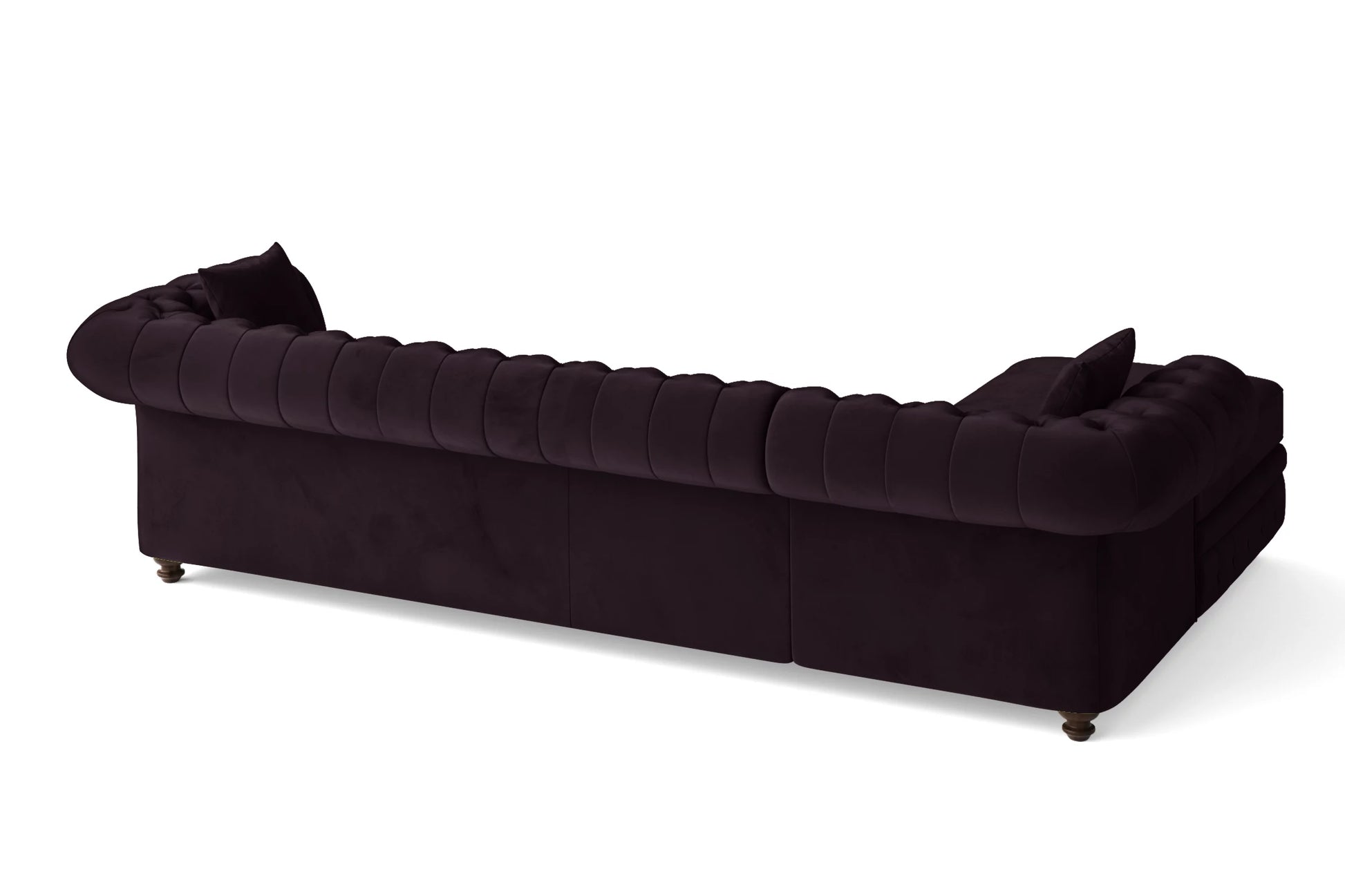 Pesaro 4 Seater Left Hand Facing Chaise Lounge Corner Sofa Purple Velvet