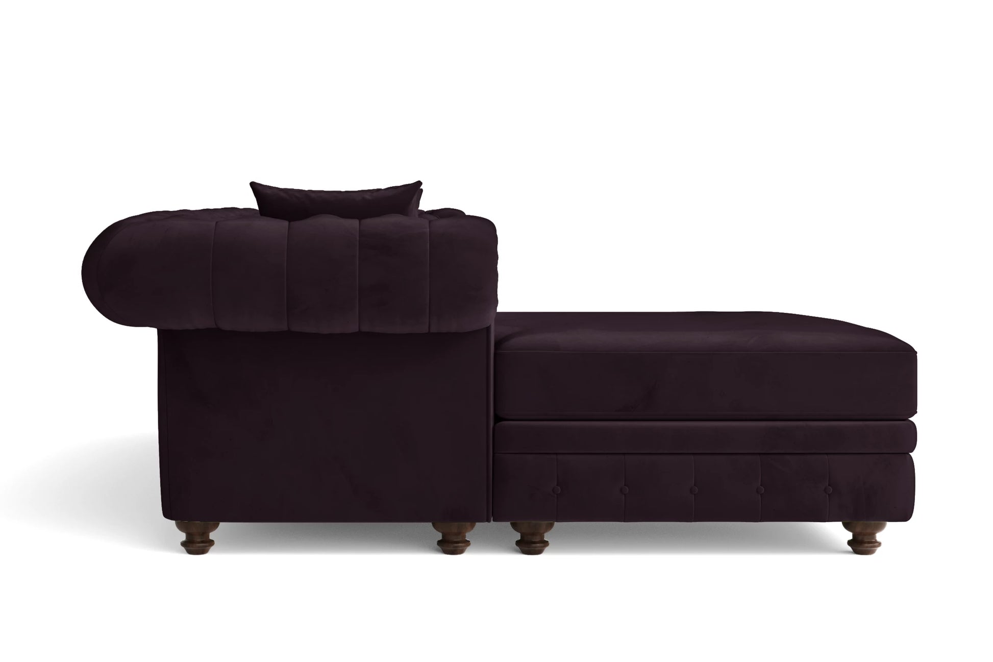 Pesaro 4 Seater Left Hand Facing Chaise Lounge Corner Sofa Purple Velvet