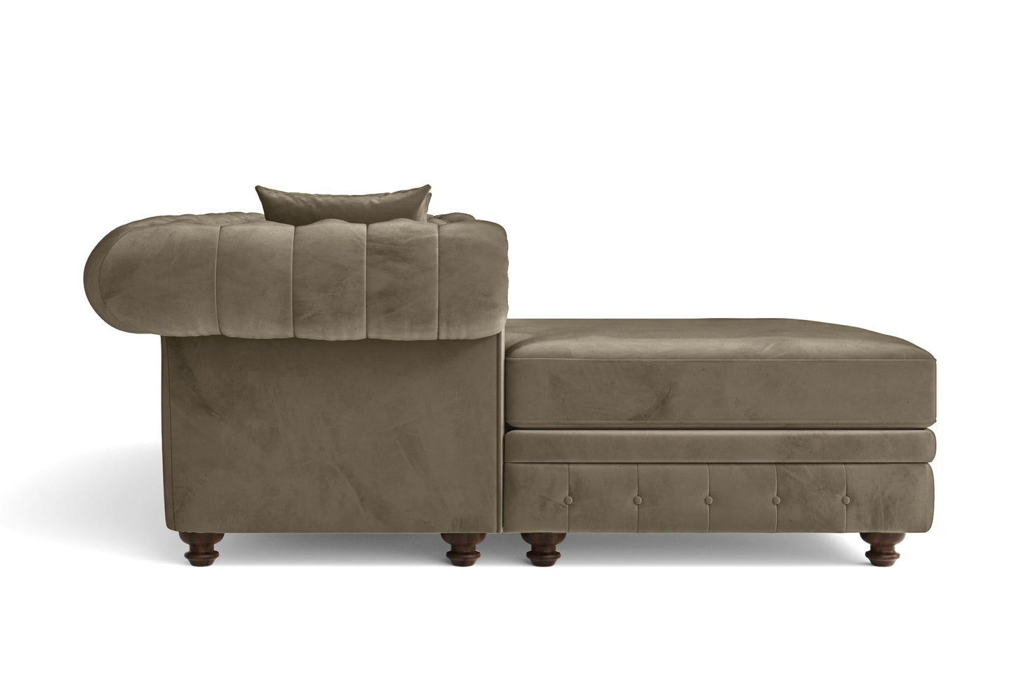 Pesaro 4 Seater Left Hand Facing Chaise Lounge Corner Sofa Sand Velvet