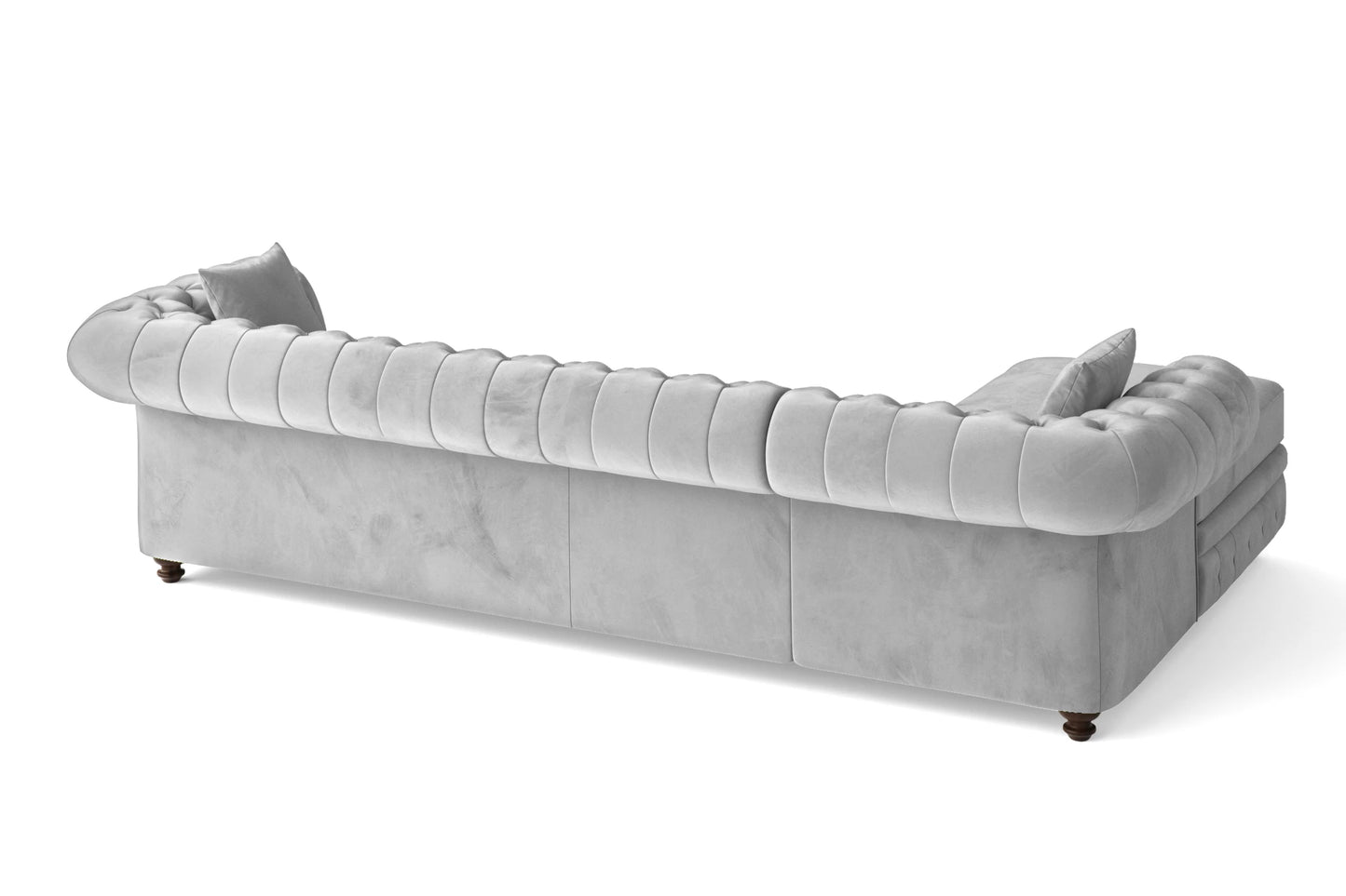 Pesaro 4 Seater Left Hand Facing Chaise Lounge Corner Sofa White Velvet