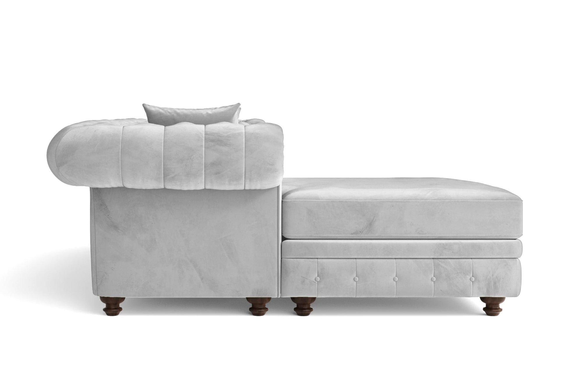 Pesaro 4 Seater Left Hand Facing Chaise Lounge Corner Sofa White Velvet