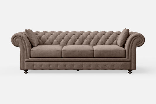 Pesaro 4 Seater Sofa Caramel Linen Fabric