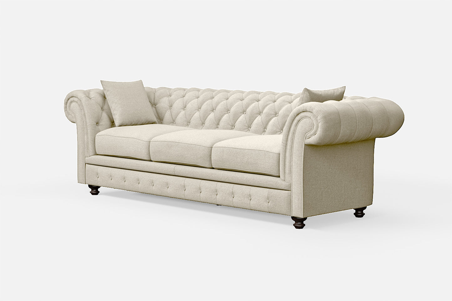 Pesaro 4 Seater Sofa Cream Linen Fabric