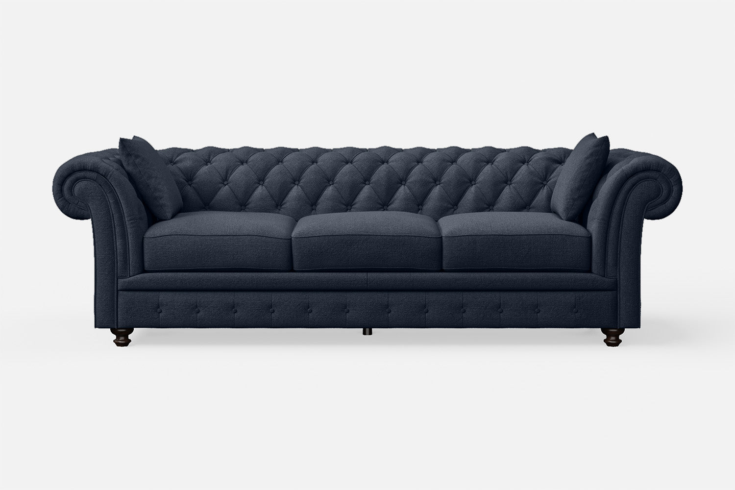 Pesaro 4 Seater Sofa Dark Blue Linen Fabric