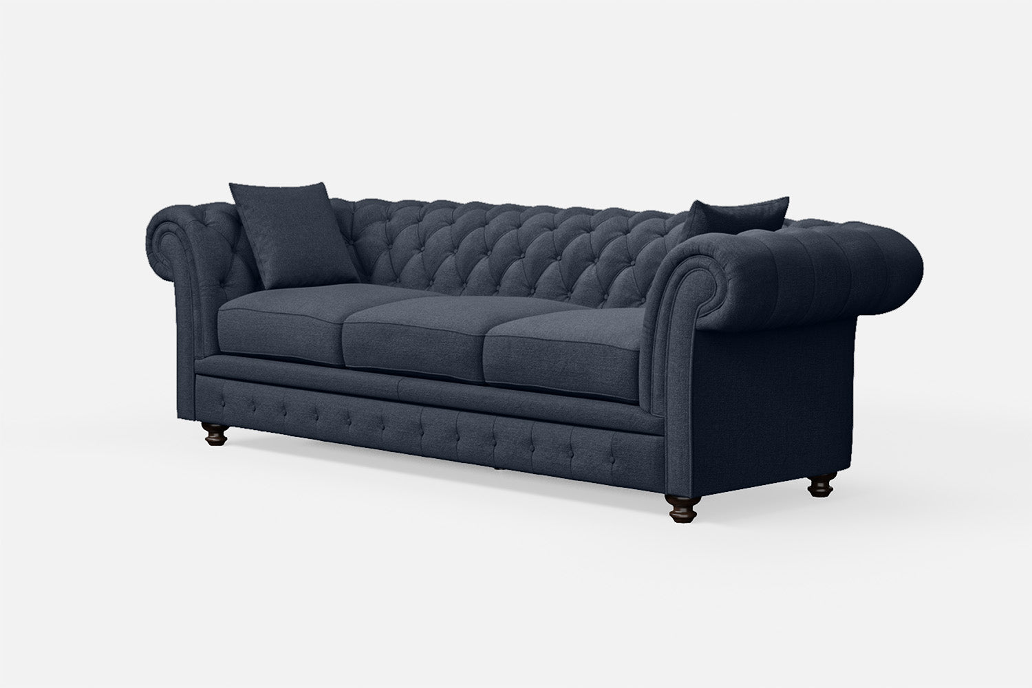 Pesaro 4 Seater Sofa Dark Blue Linen Fabric