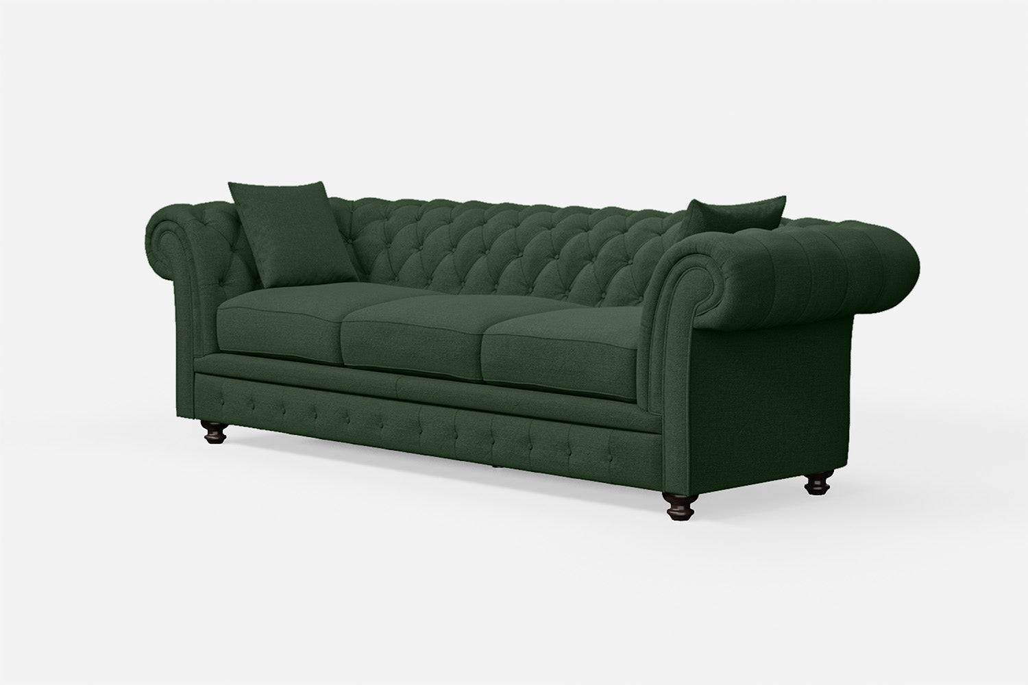 Pesaro 4 Seater Sofa Forest Green Linen Fabric