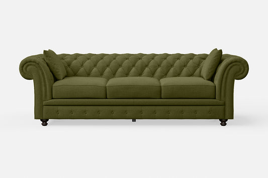 Pesaro 4 Seater Sofa Olive Linen Fabric