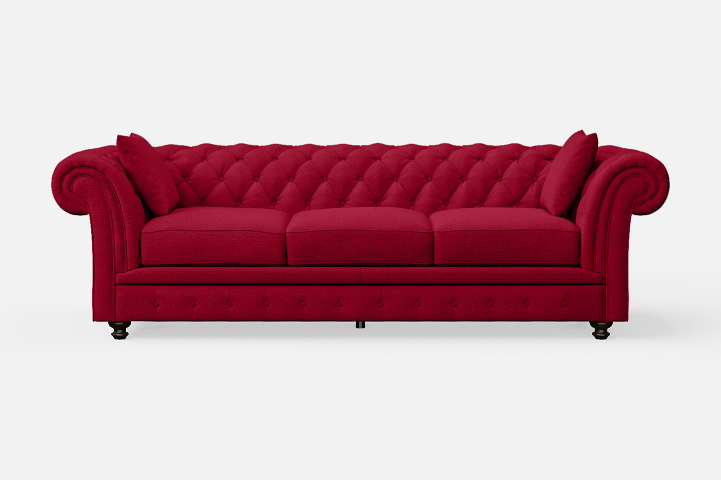 Pesaro 4 Seater Sofa Red Linen Fabric