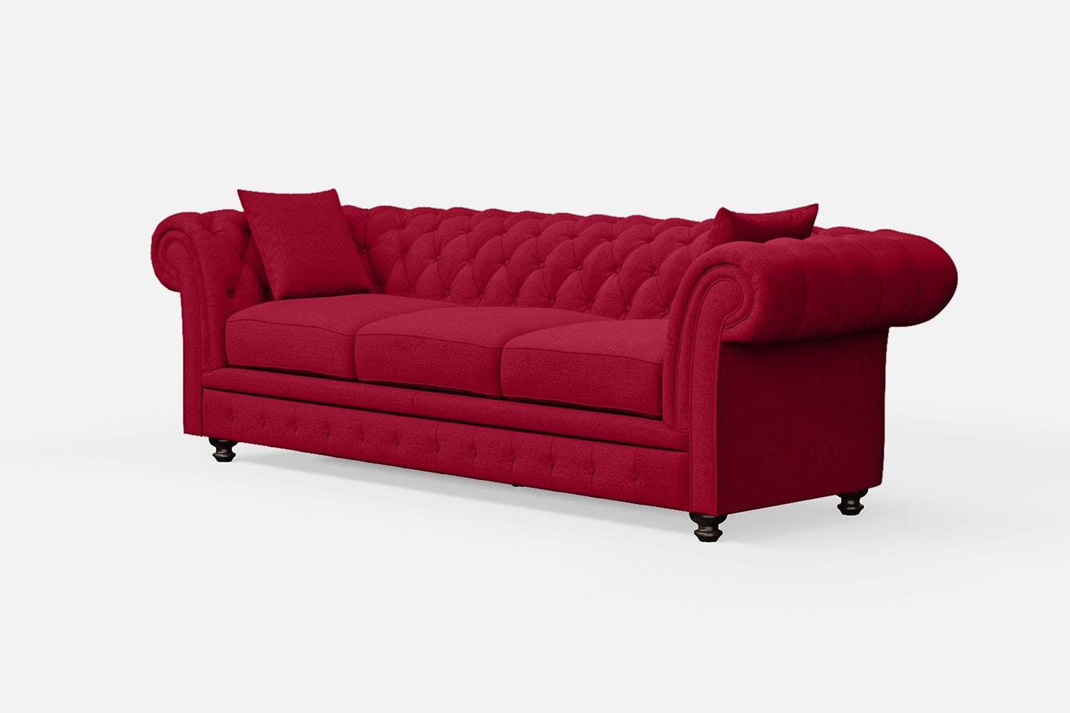 Pesaro 4 Seater Sofa Red Linen Fabric