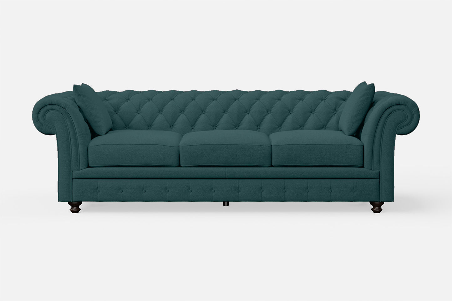 Pesaro 4 Seater Sofa Teal Linen Fabric