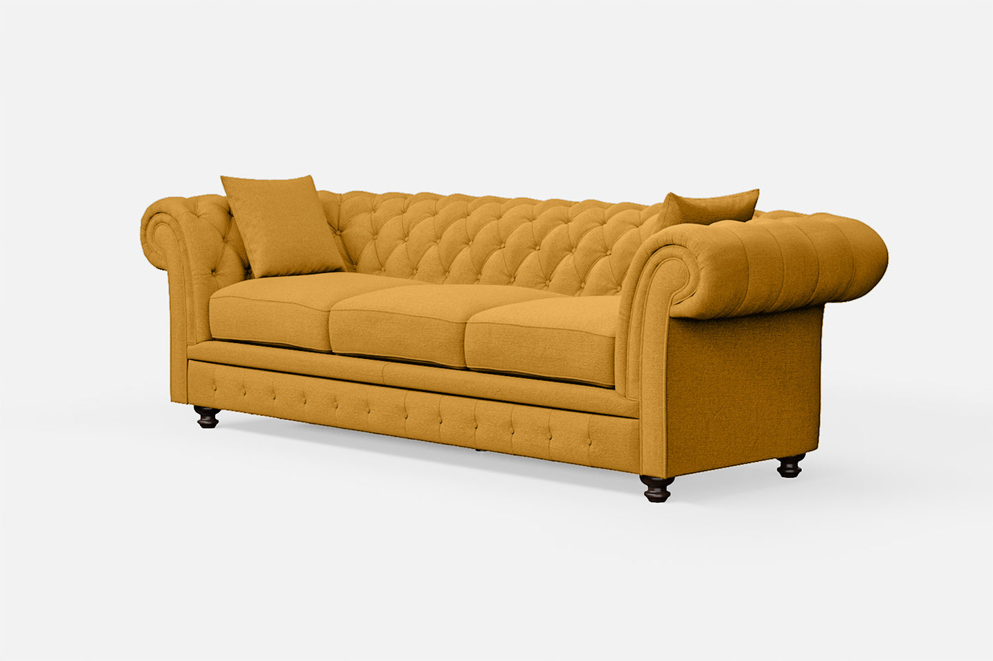 Pesaro 4 Seater Sofa Yellow Linen Fabric