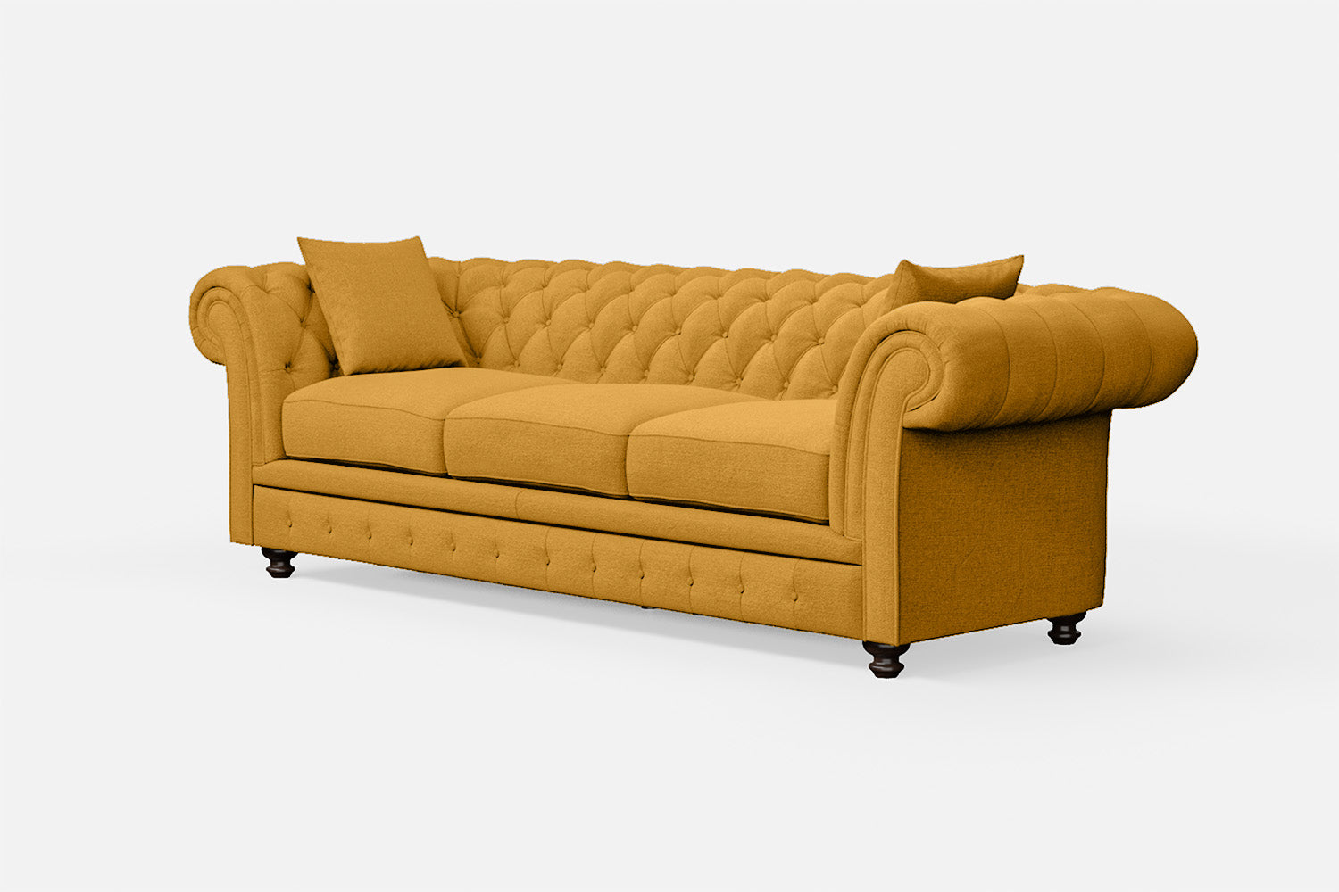 Pesaro 4 Seater Sofa Yellow Linen Fabric