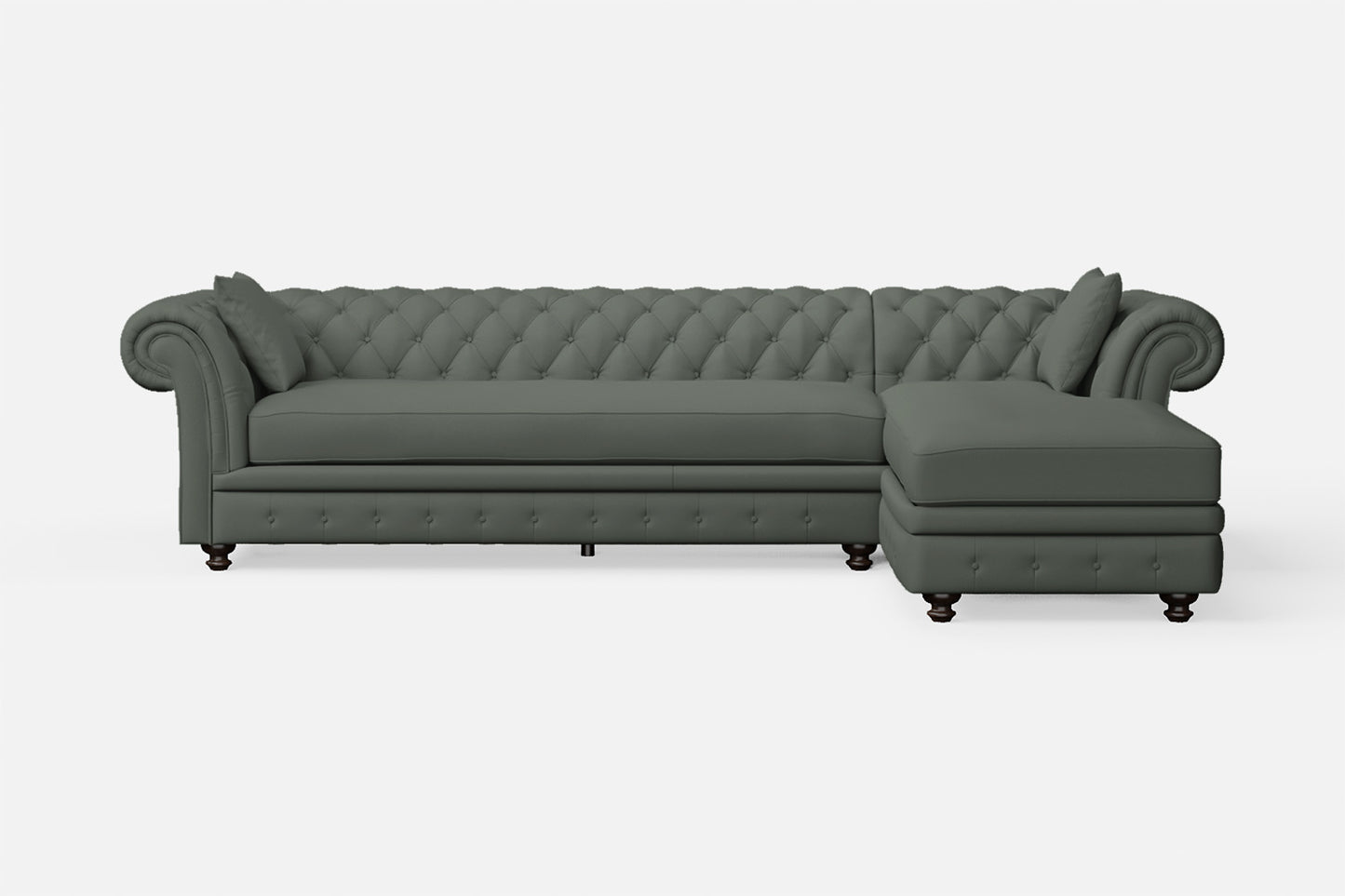 Pesaro 4 Seater Right Hand Facing Chaise Lounge Corner Sofa Lush Leather