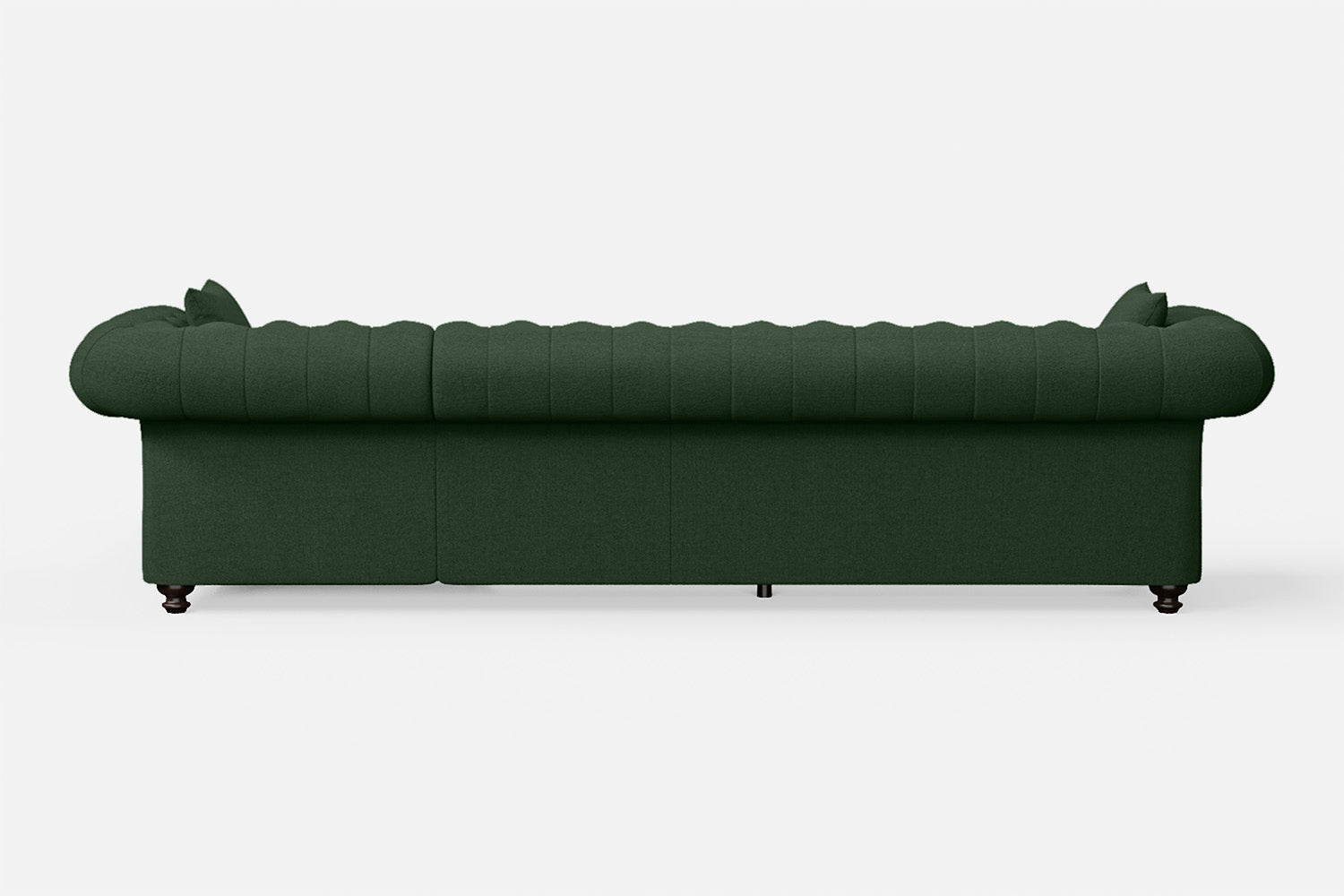 Pesaro 4 Seater Right Hand Facing Chaise Lounge Corner Sofa Forest Green Linen Fabric