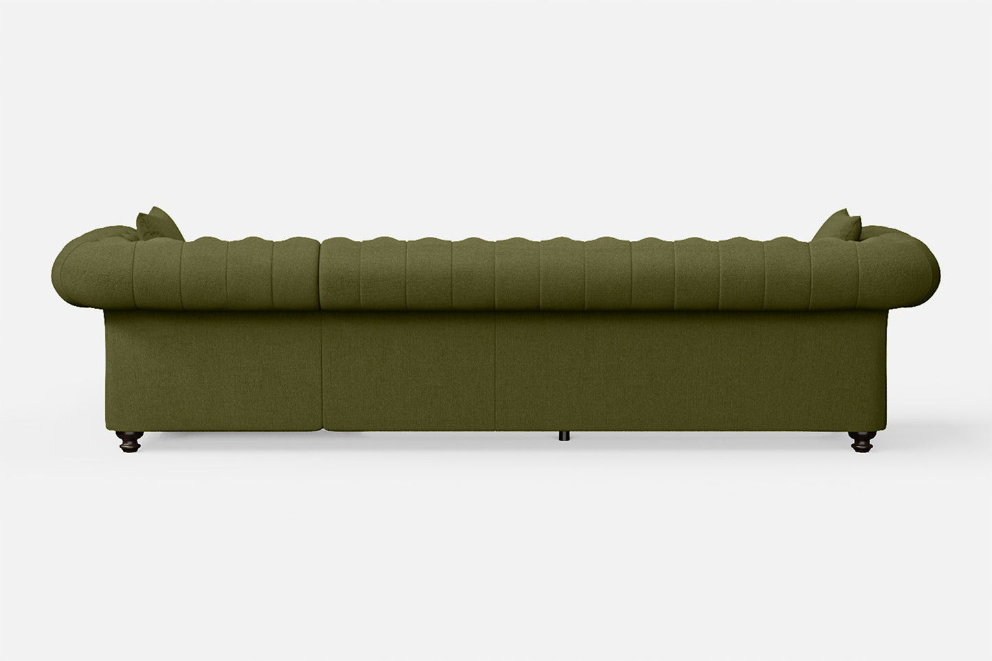 Pesaro 4 Seater Right Hand Facing Chaise Lounge Corner Sofa Olive Linen Fabric