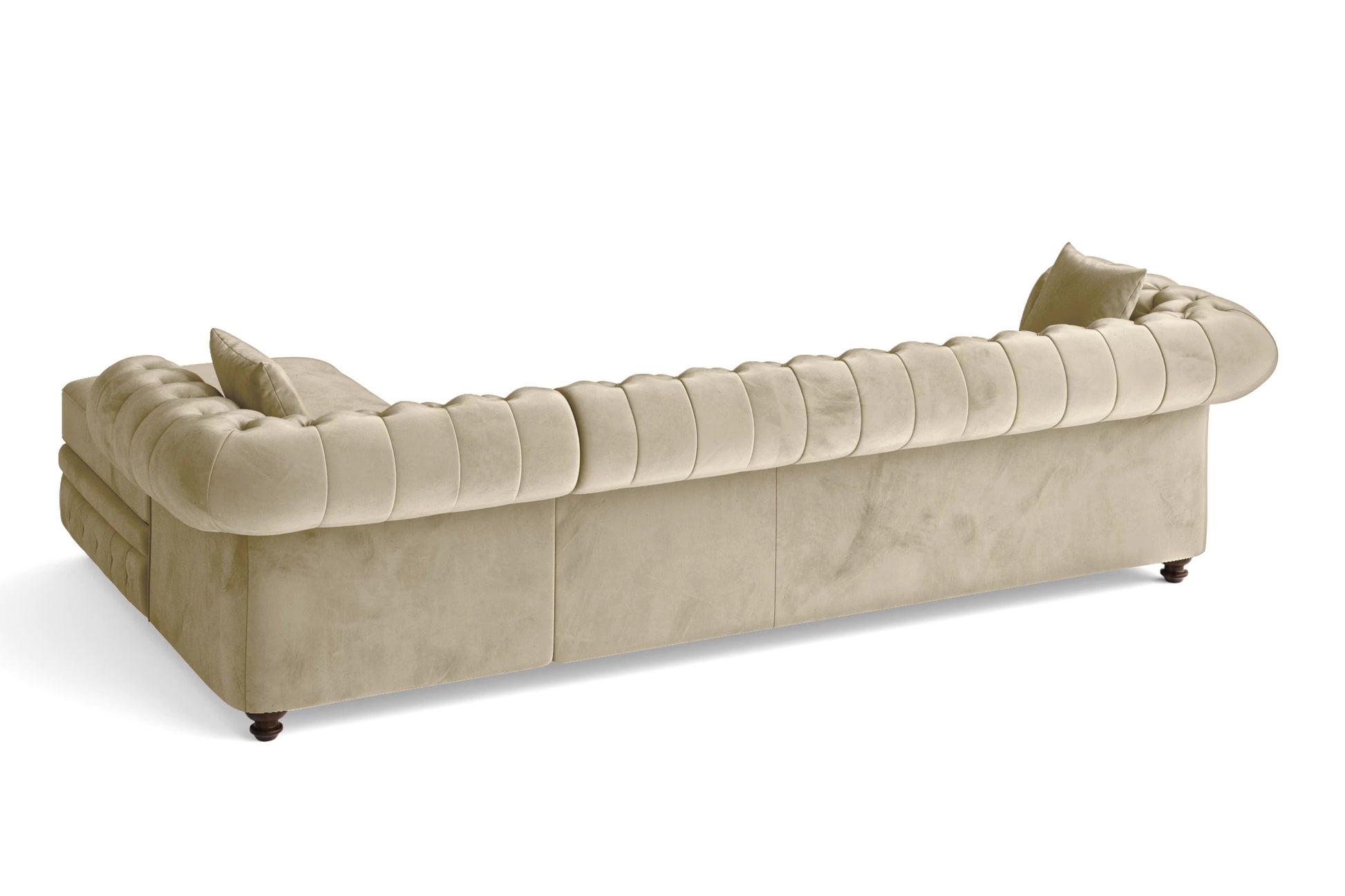 Pesaro 4 Seater Right Hand Facing Chaise Lounge Corner Sofa Cream Velvet