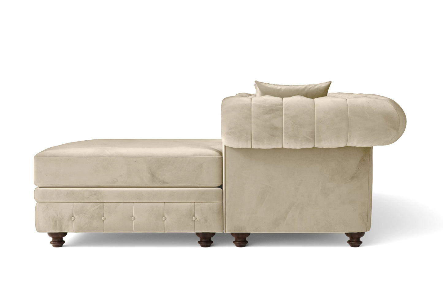 Pesaro 4 Seater Right Hand Facing Chaise Lounge Corner Sofa Cream Velvet