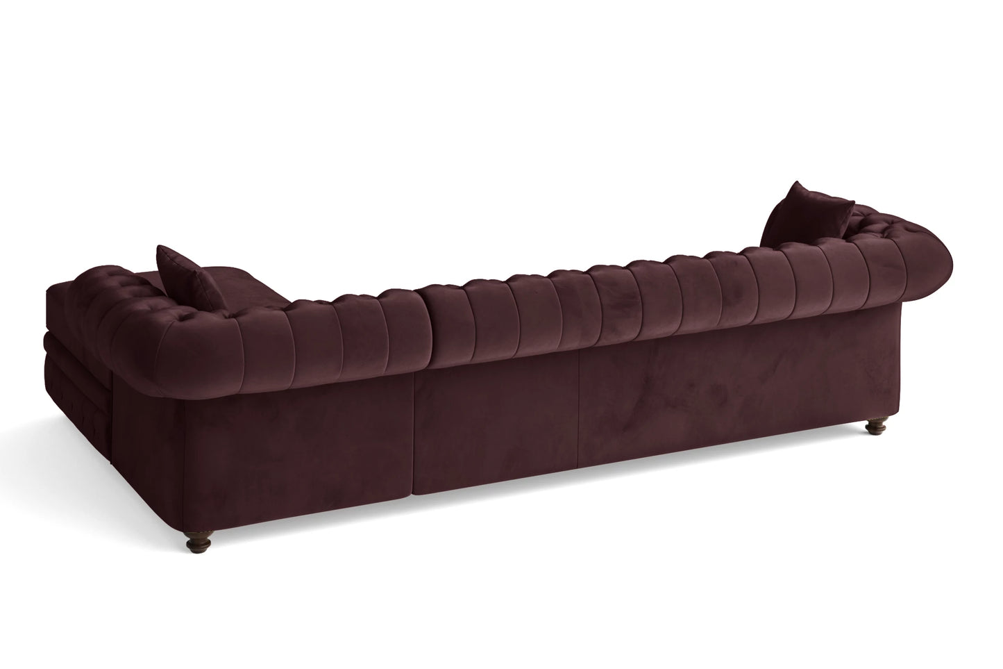 Pesaro 4 Seater Right Hand Facing Chaise Lounge Corner Sofa Grape Velvet