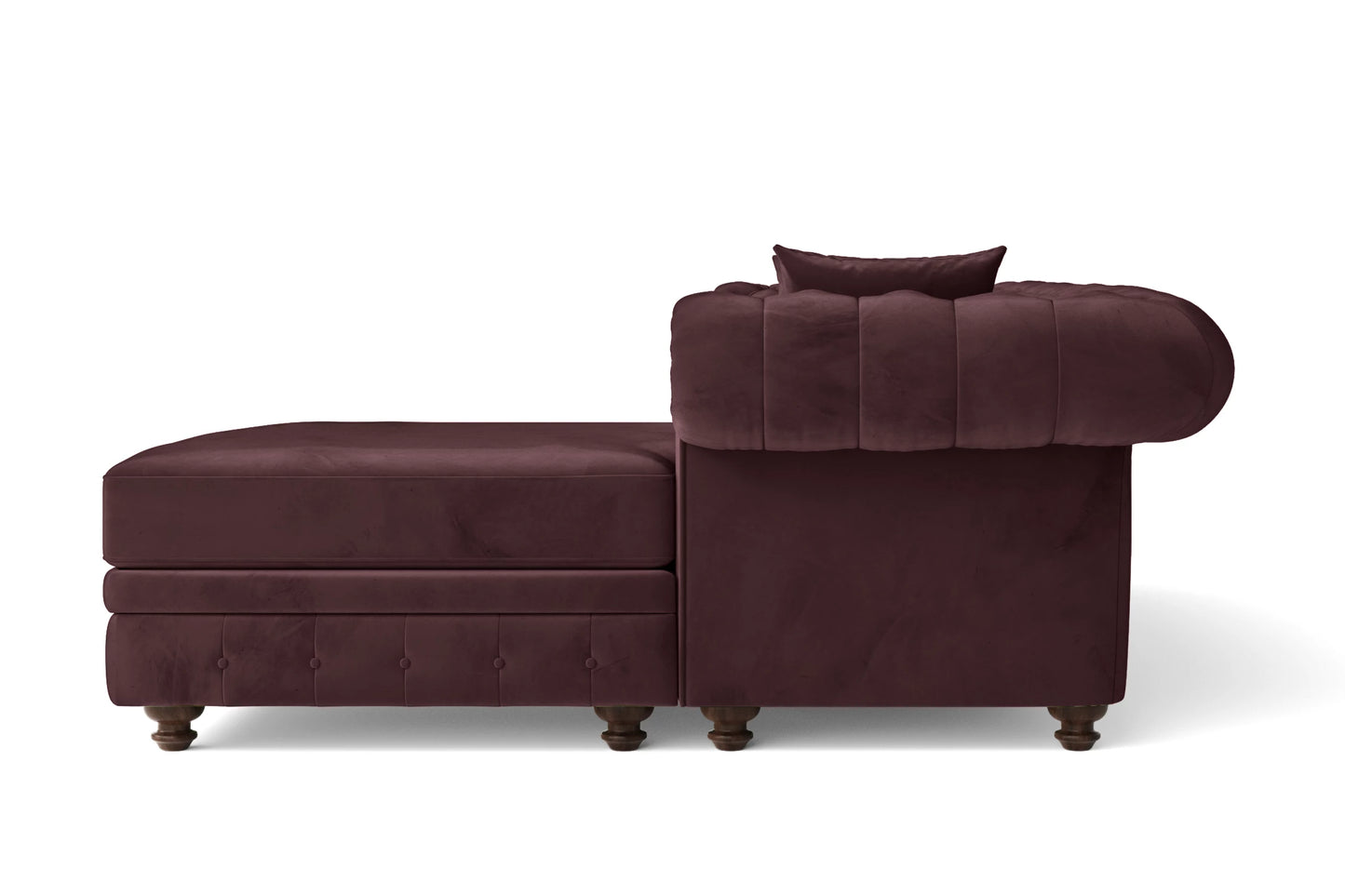 Pesaro 4 Seater Right Hand Facing Chaise Lounge Corner Sofa Grape Velvet