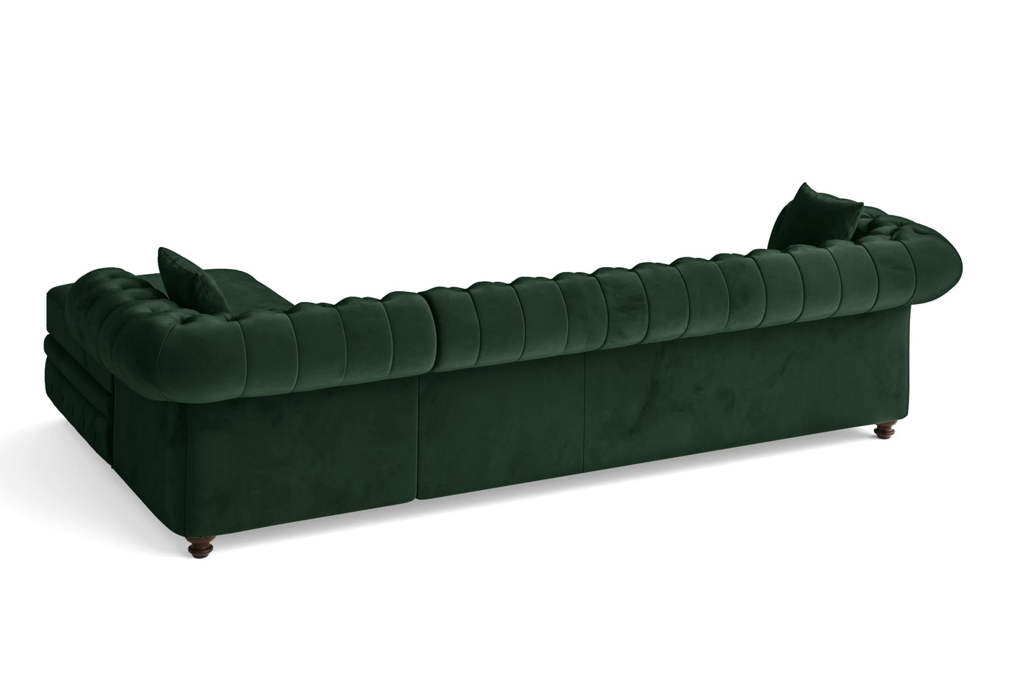 Pesaro 4 Seater Right Hand Facing Chaise Lounge Corner Sofa Green Velvet