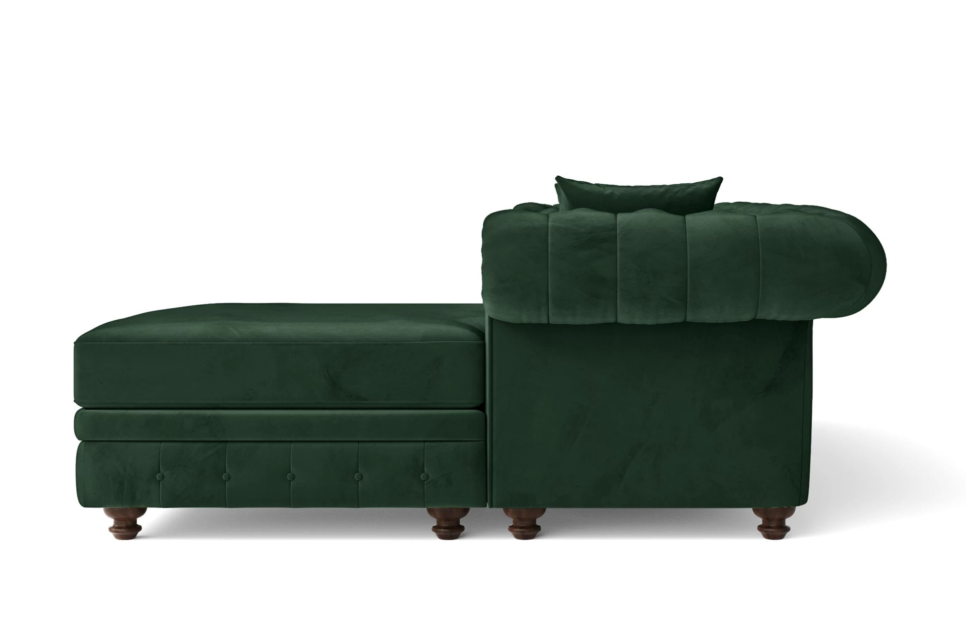 Pesaro 4 Seater Right Hand Facing Chaise Lounge Corner Sofa Green Velvet