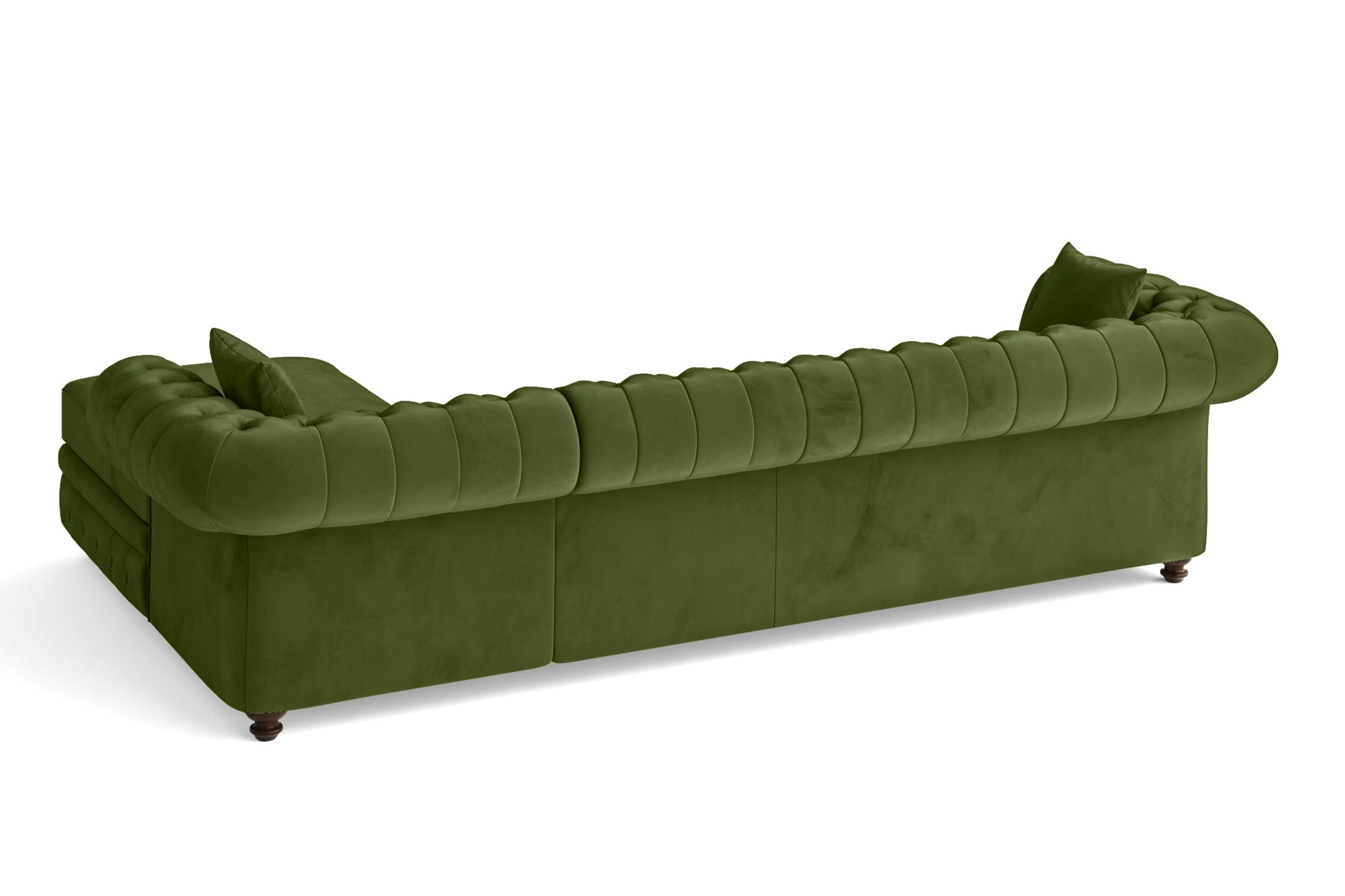 Pesaro 4 Seater Right Hand Facing Chaise Lounge Corner Sofa Lime Velvet