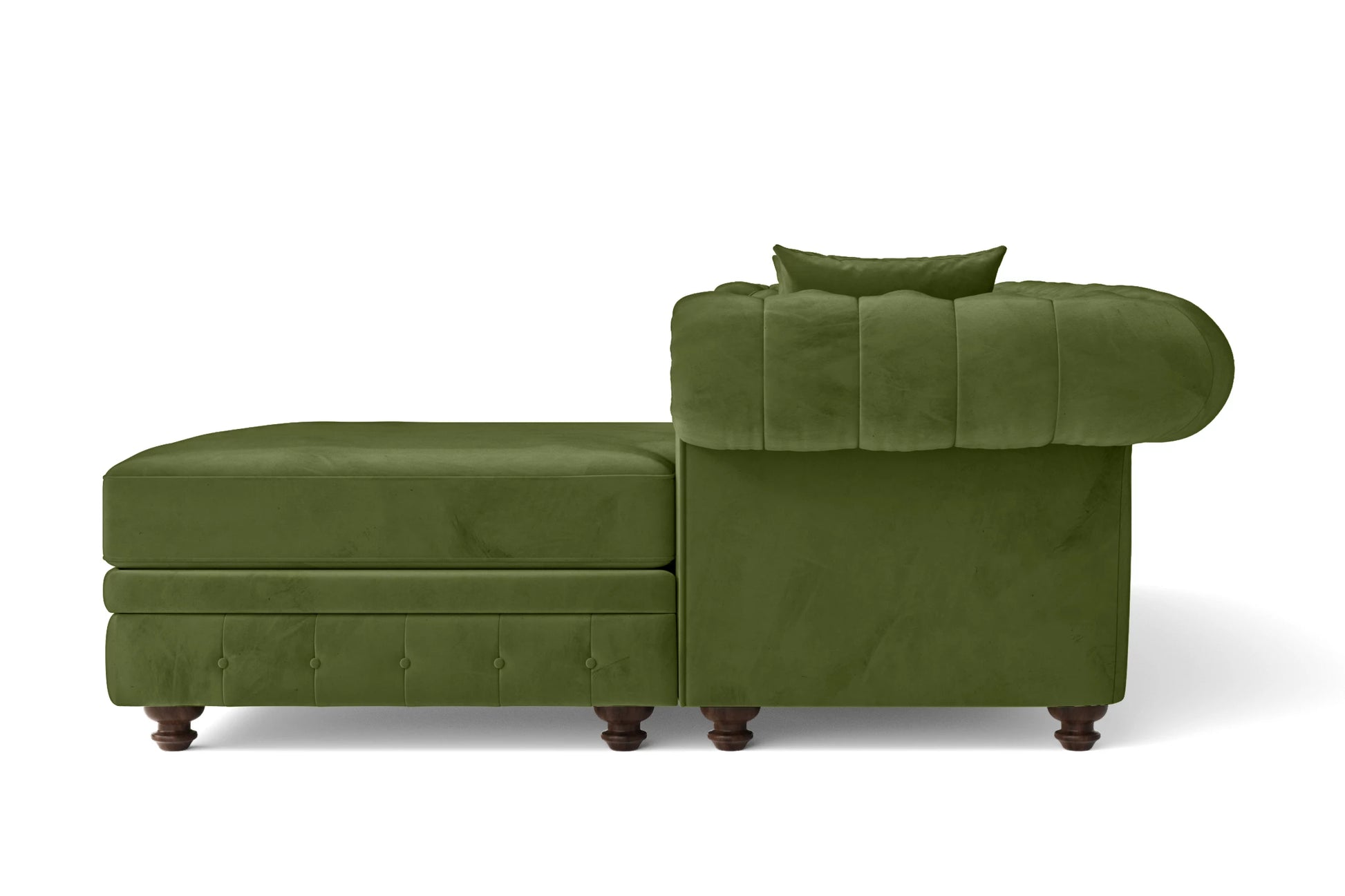 Pesaro 4 Seater Right Hand Facing Chaise Lounge Corner Sofa Lime Velvet