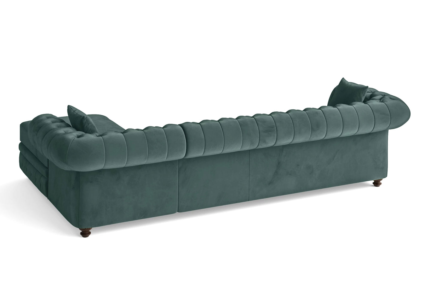 Pesaro 4 Seater Right Hand Facing Chaise Lounge Corner Sofa Teal Velvet