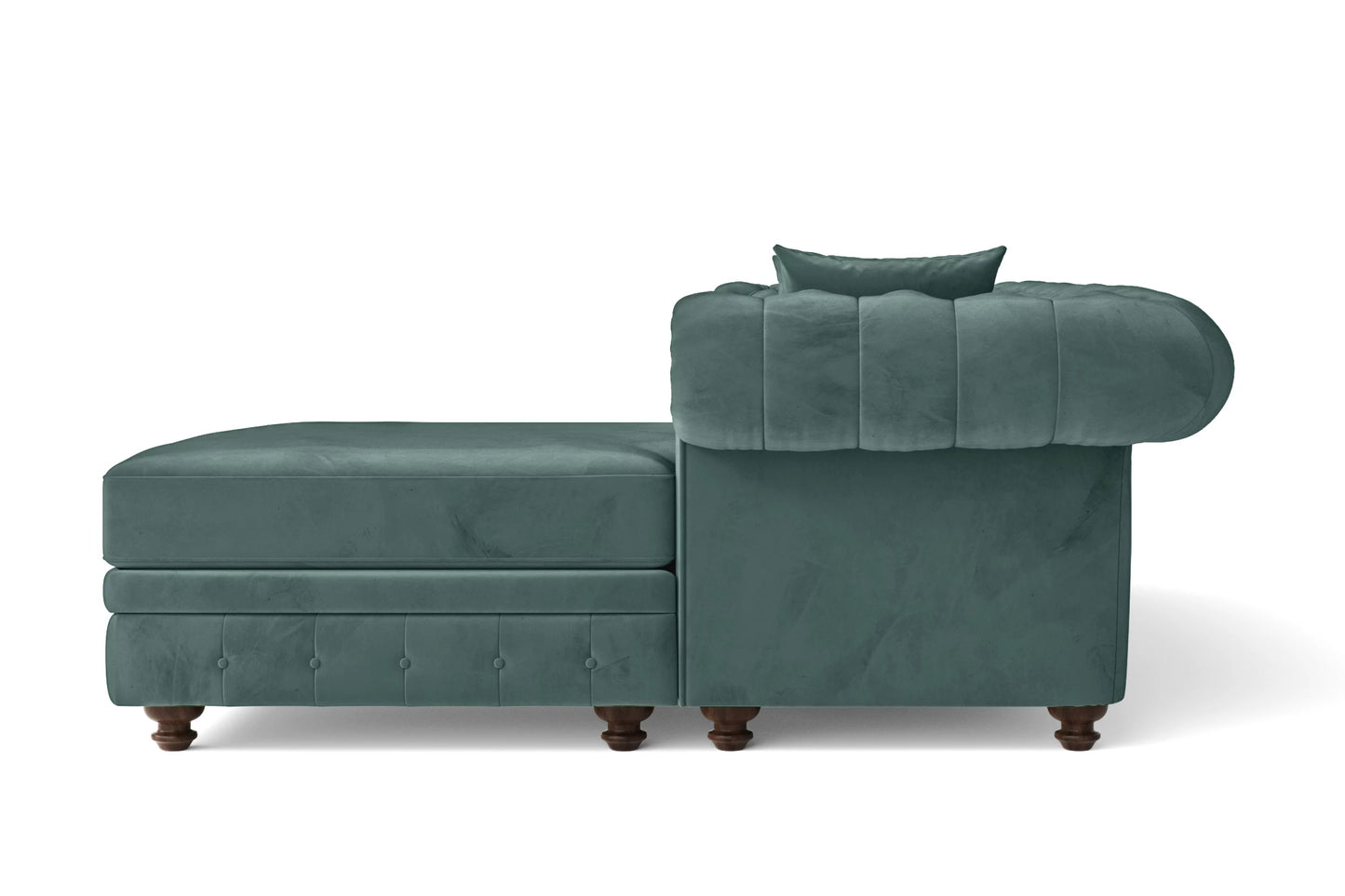 Pesaro 4 Seater Right Hand Facing Chaise Lounge Corner Sofa Teal Velvet