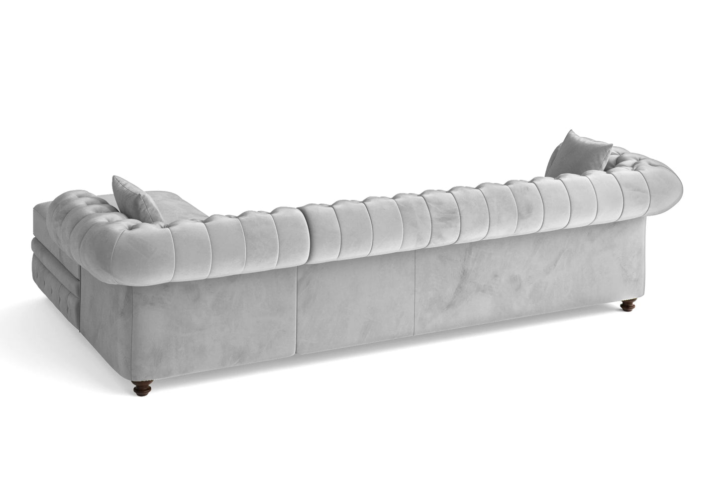 Pesaro 4 Seater Right Hand Facing Chaise Lounge Corner Sofa White Velvet