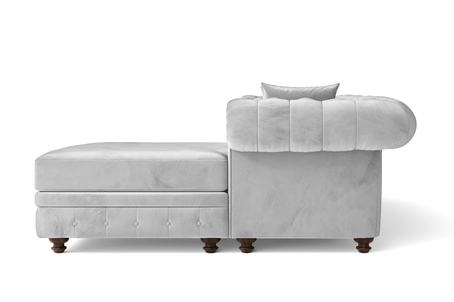 Pesaro 4 Seater Right Hand Facing Chaise Lounge Corner Sofa White Velvet